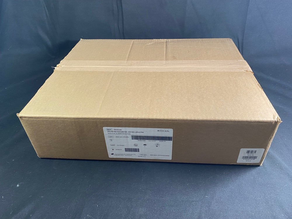 TECAN 200µL Pipette Tips Multichannel Single Stack Wide Bore 30050348 3840/cs