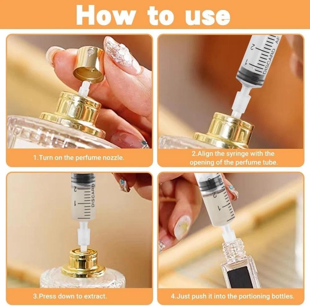 Perfume Refill Tool Kit, 10pcs Plastic Dispenser Transfer Pump Clear