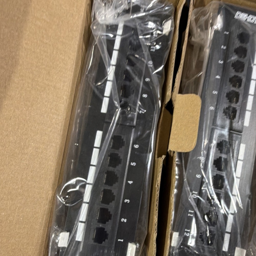 dshot 12 port cat 6 ethernet rj-45 network patch panel rack mount