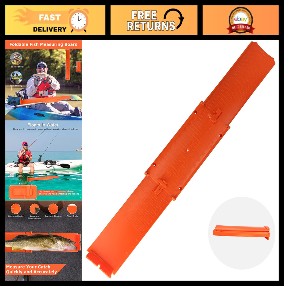 Foldable Fish Measuring Board - Compact 36" Ruler for Boats & Fishing, Floatable
