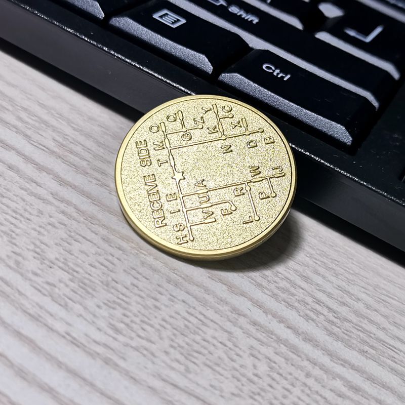 CW Morse Code Decoder Chart Medal Commemorative Bronze Alloy Steel Coin Gift