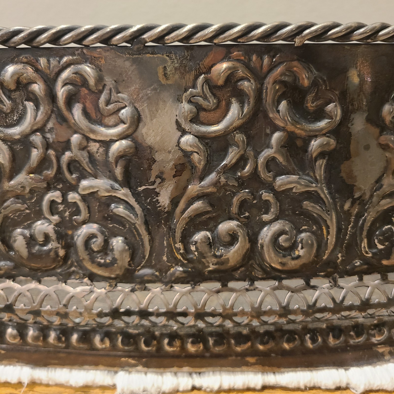 Castilian Imports Vintage Solid Brass Decorated Table Tray 27"X 16” X 6” Heavy