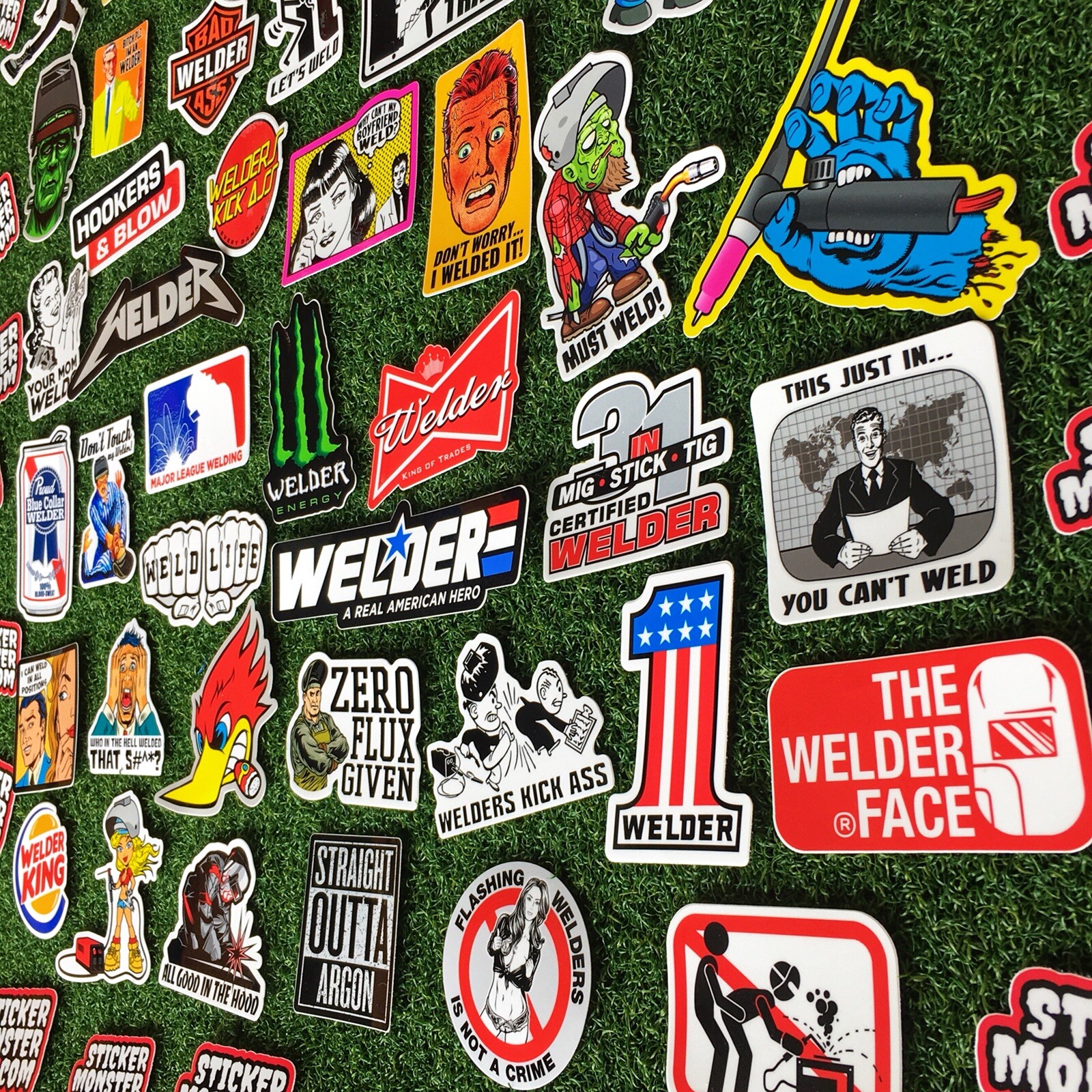 SUPER WELDER PACK 40+ Hard Hat Stickers HardHat Sticker & Decals, Welding Hood