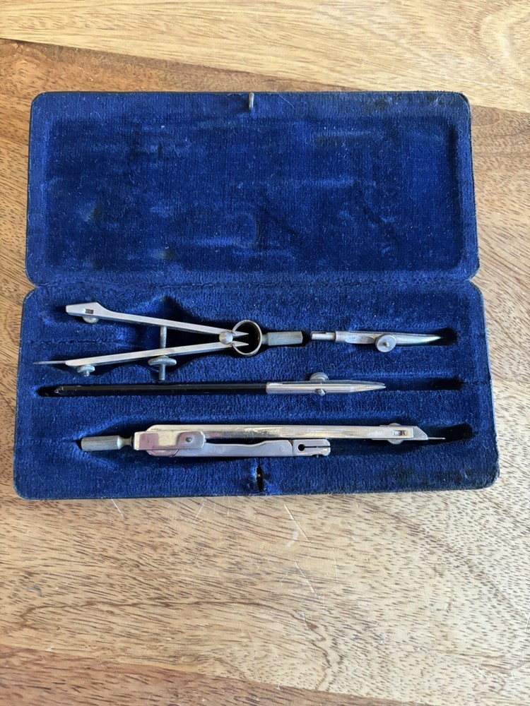 vintage British Collegiate compass set