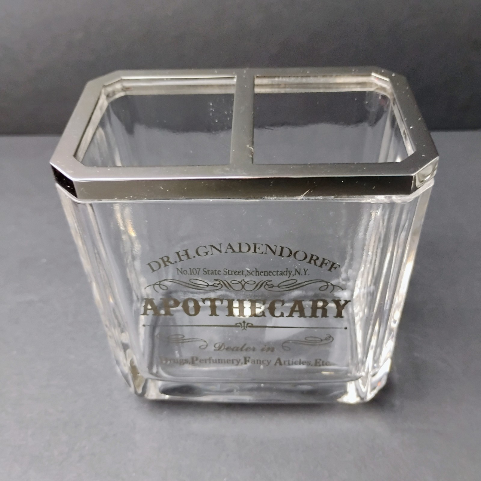 Bella Lux Dr H. Gnadendorff Apothecary Set 4 Dispenser Holder Tumbler Dish