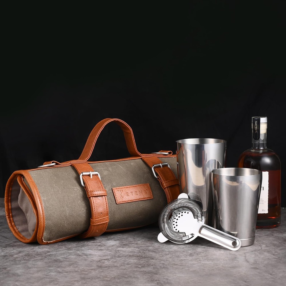Etens Travel Bartender Kit – 22-Pc Bartending with Bar Tools Silver