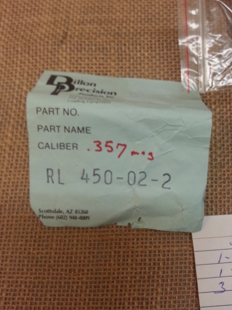Dillon Precision RL 450/550 Conversion Parts 357 Magnum