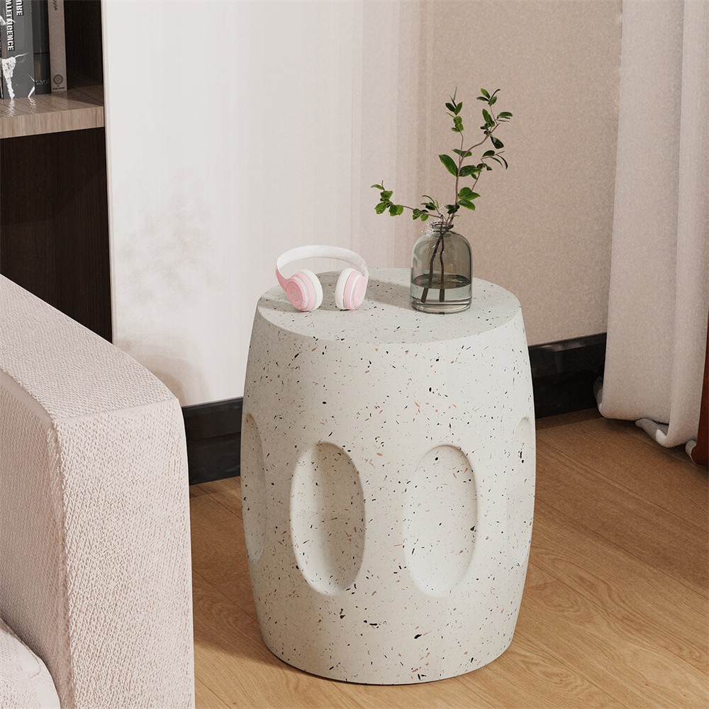 Outdoor Accent Table Side End Table for Patio Backyard Concrete Garden Stool US