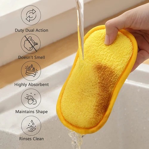 10 pk Multi purpose Scouring Pad two side kitchen microfiber sponge non scratch