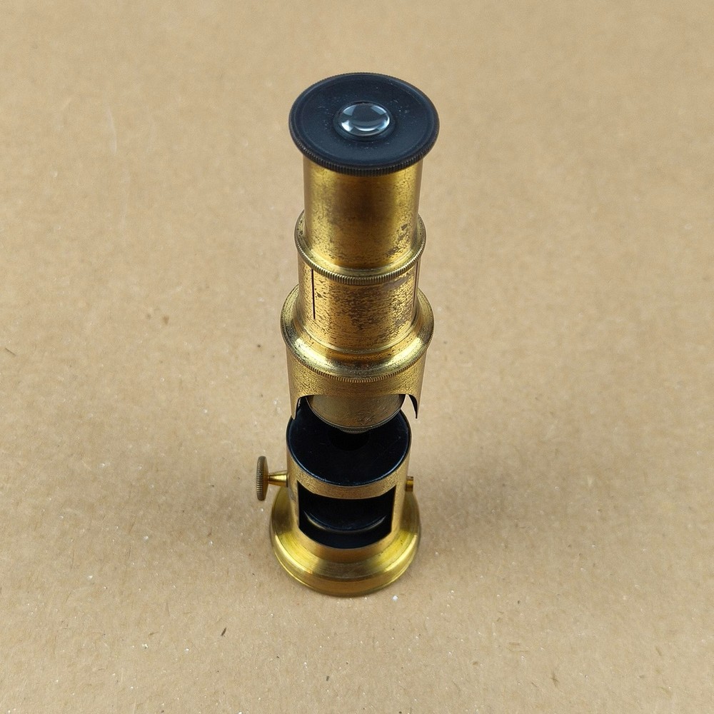 Antique Compact Brass Microscope (Simple Field Type)