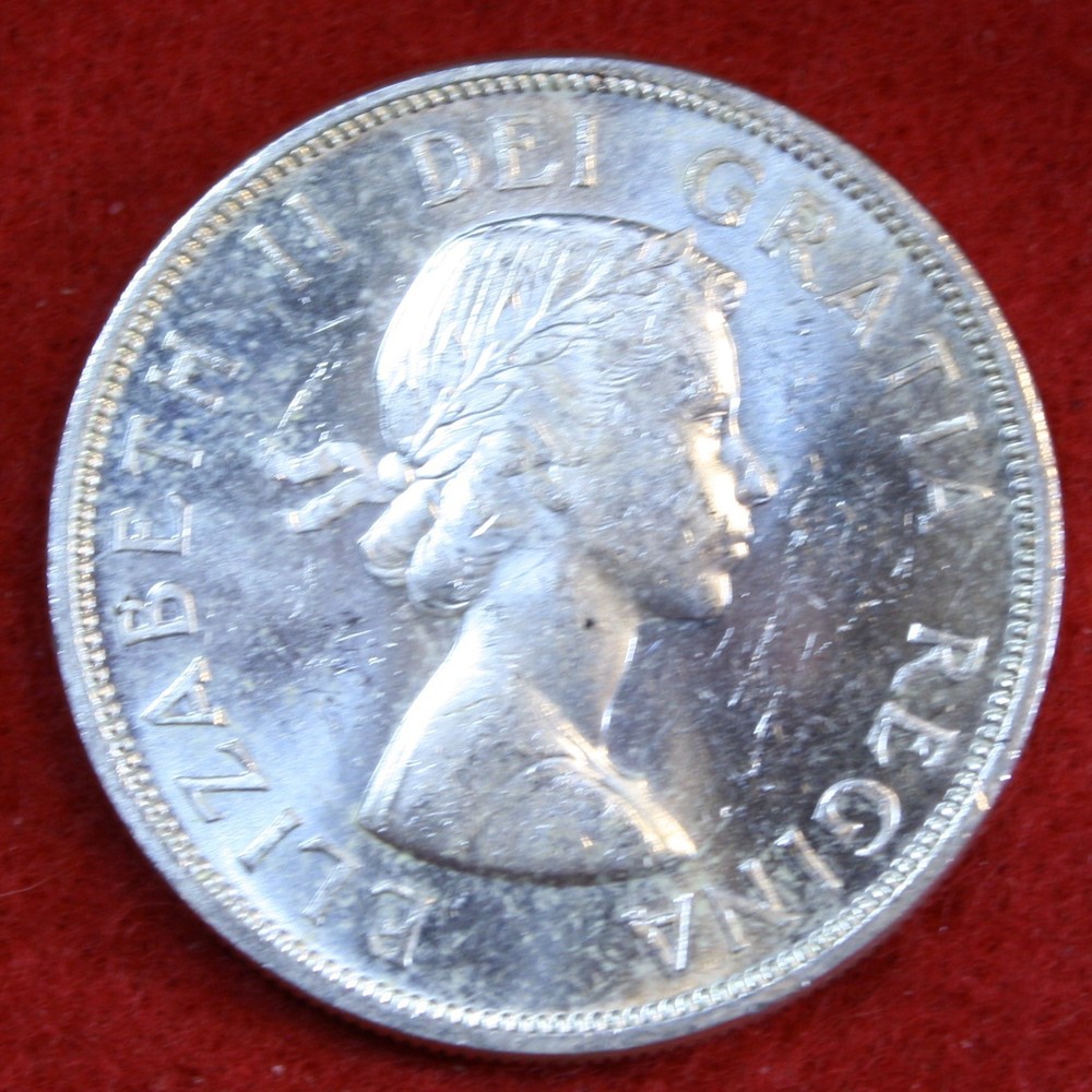 1963 Canada Dollar 80% Silver Coin CAD51