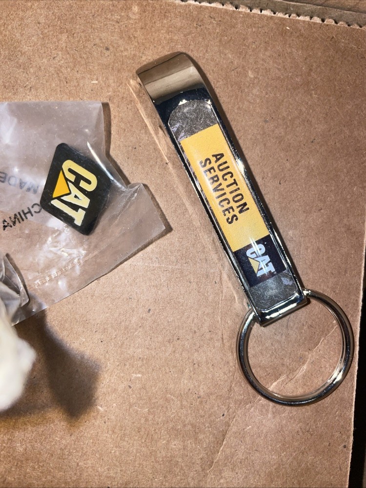2-Caterpillar CAT Keychain Key Ring Plus Pin