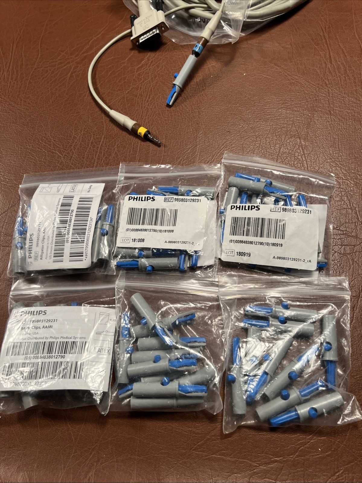 Pack Of 10 Philips ECG Alligator Clips, AAMI Ref 989803129231 | Reusable