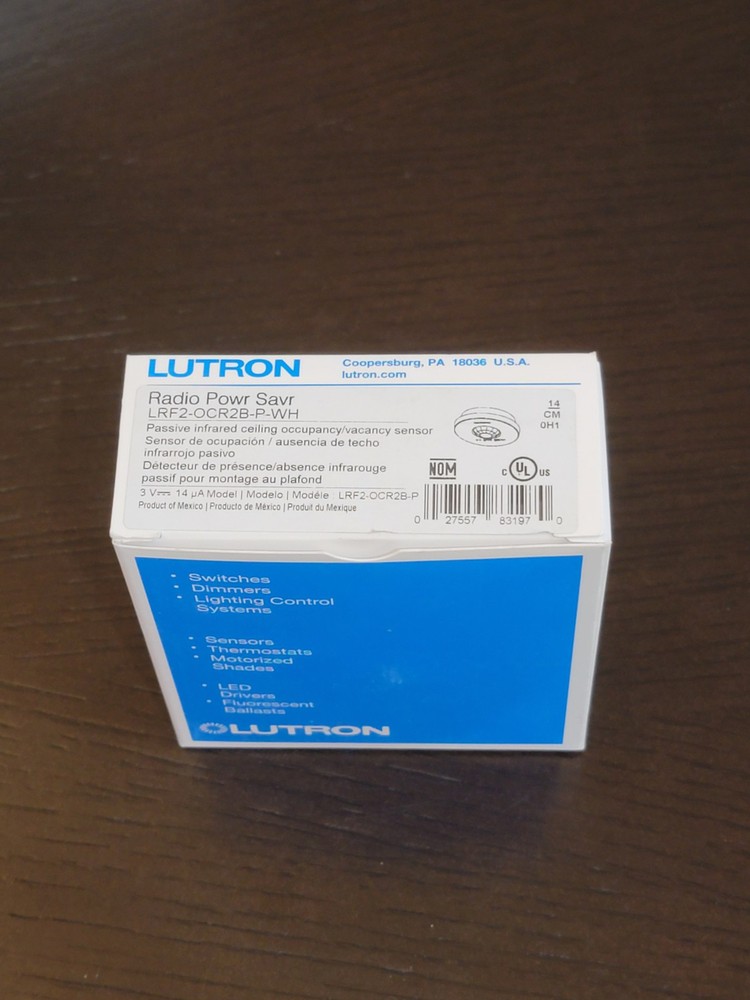 LUTRON Wireless Occupancy Sensor LRF2-OCR2B-P-WH Vive Compatible NIB Bulk