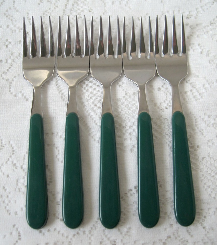 ONEIDA Green Plastic Handle Flatware Lot