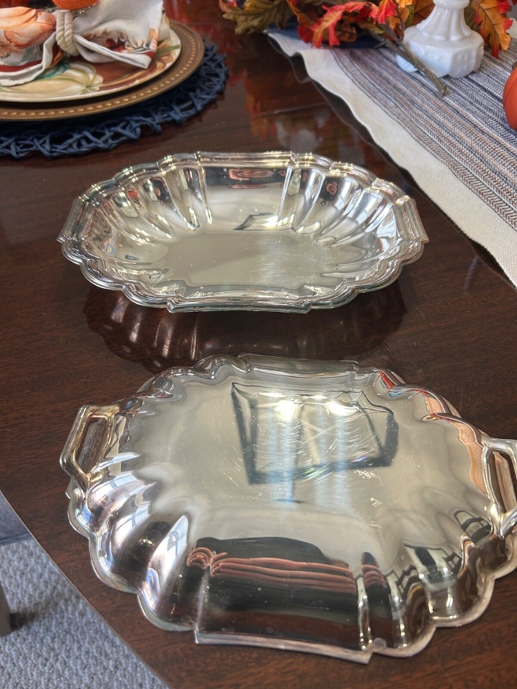 Vintage Gorham Heritage Covered Scalloped Oblong Serving Dish VH19