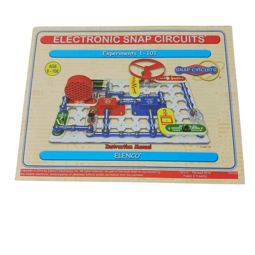 ELENCO Snap Circuits Replacement booklet instruction Experiments 1-101