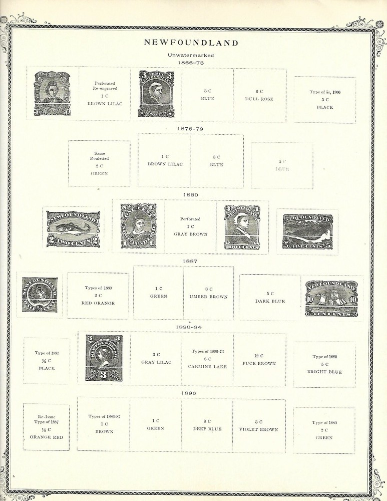CANADA NEWFOUND LAND 1857 - 1933 SCOTT PAGES 2 POST SYSTEM