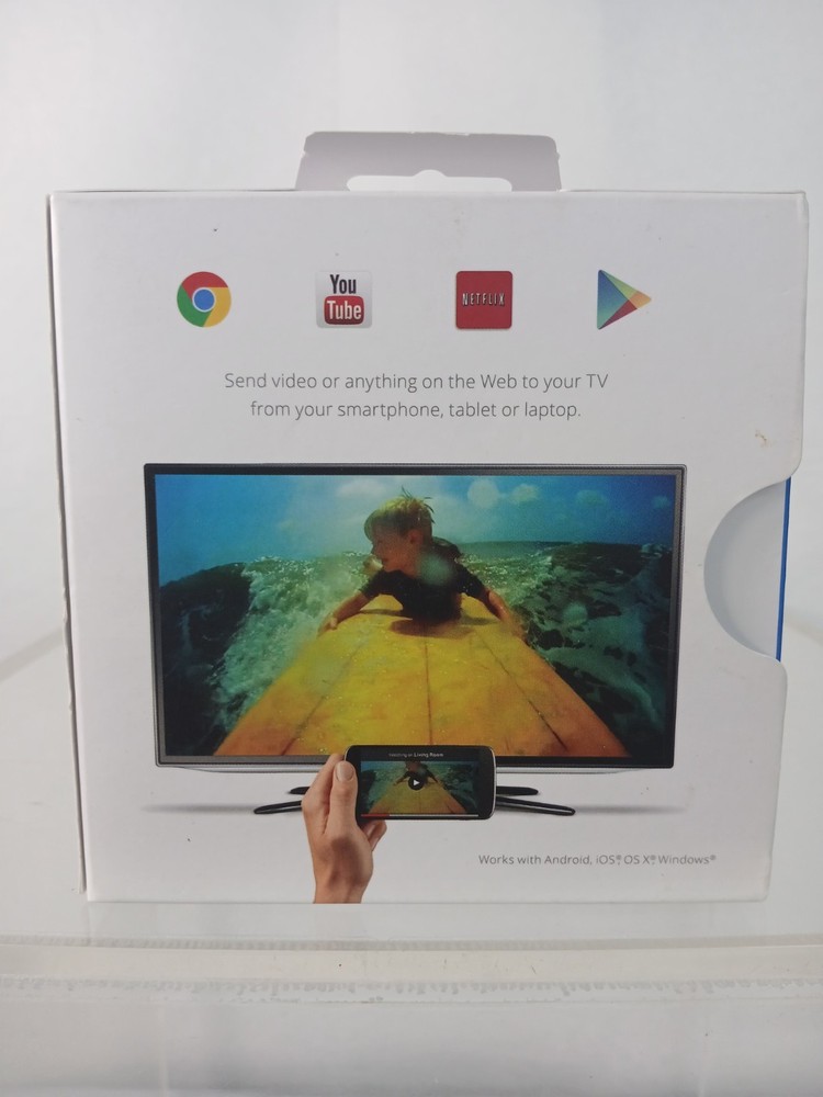 GOOGLE CHROMECAST 1ST GENERATION H2G2-42 STREAMING MEDIA PLAYER