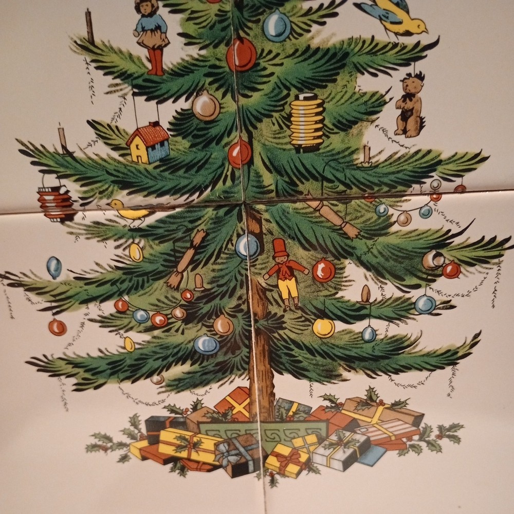 Christmas Tree Spode Four Tile Tray