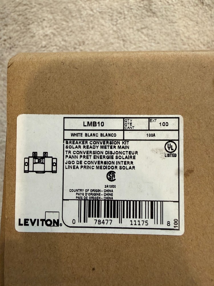 Leviton 100A Main Breaker Conversion Kit (LMB10)