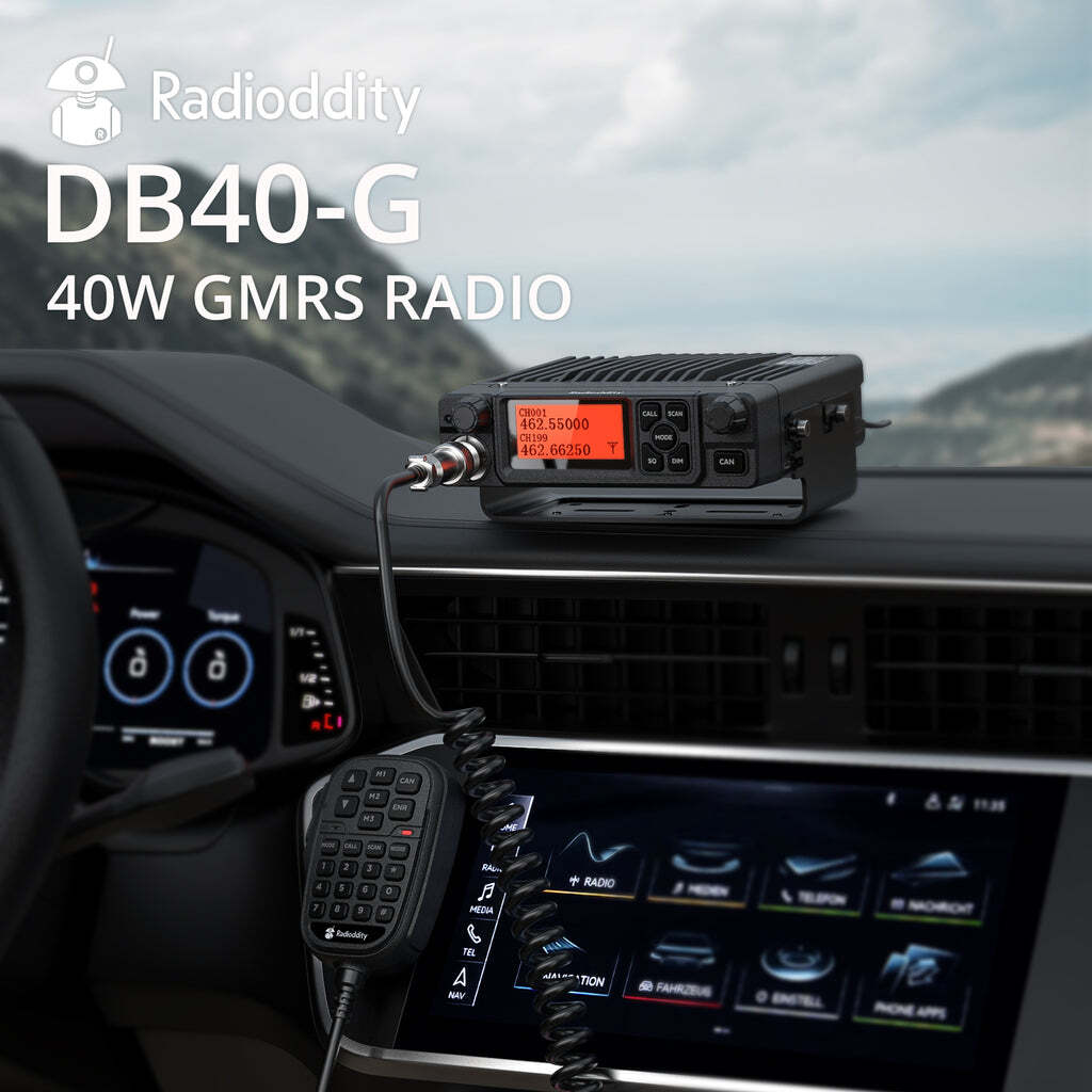 Radioddity DB40-G GMRS Mobile Radio | 40W | Repeater Capable | 199 Channels