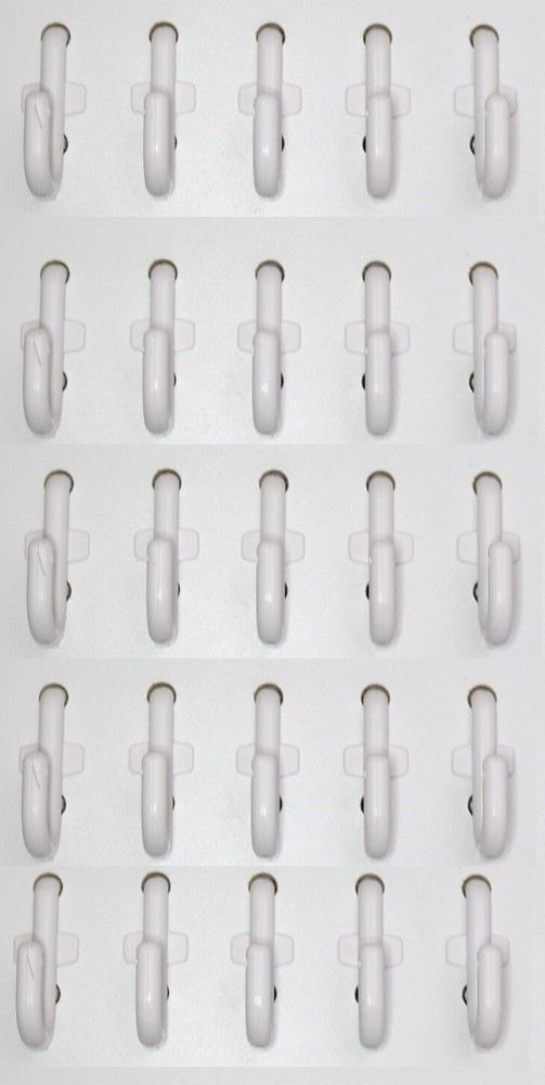 White J-Style Peg Board Plastic Locking Hooks Kit -25 pack PEGBOARD NOT INCLUDED