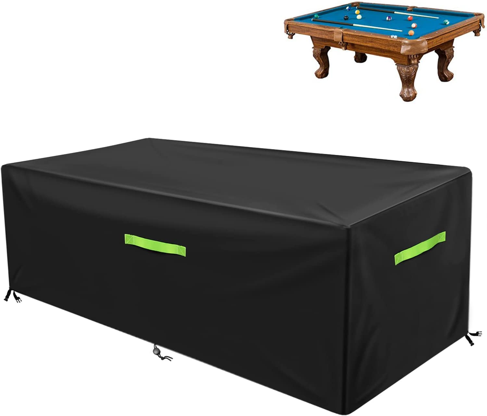 Pool Table Cover, Billiard Table Covers with Handles Buckles Drawstring — Indoor