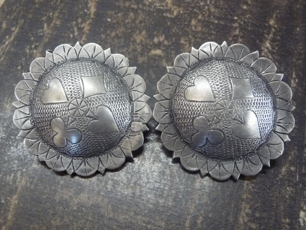 Card Suit Sterling  Conchos 1 7/8"