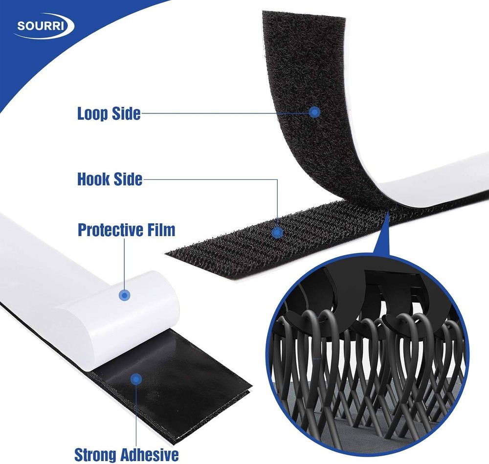 Versatile 2 Inch Adhesive Fastener Tape - 26ft