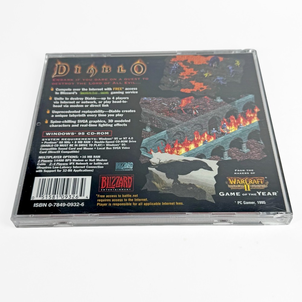 Diablo PC CD-ROM CASE ONLY 1998 Blizzard
