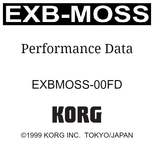 Korg EXB-MOSS Performance Data Factory - PRELOAD Data Floppy Disk EXBMOSS-00FD