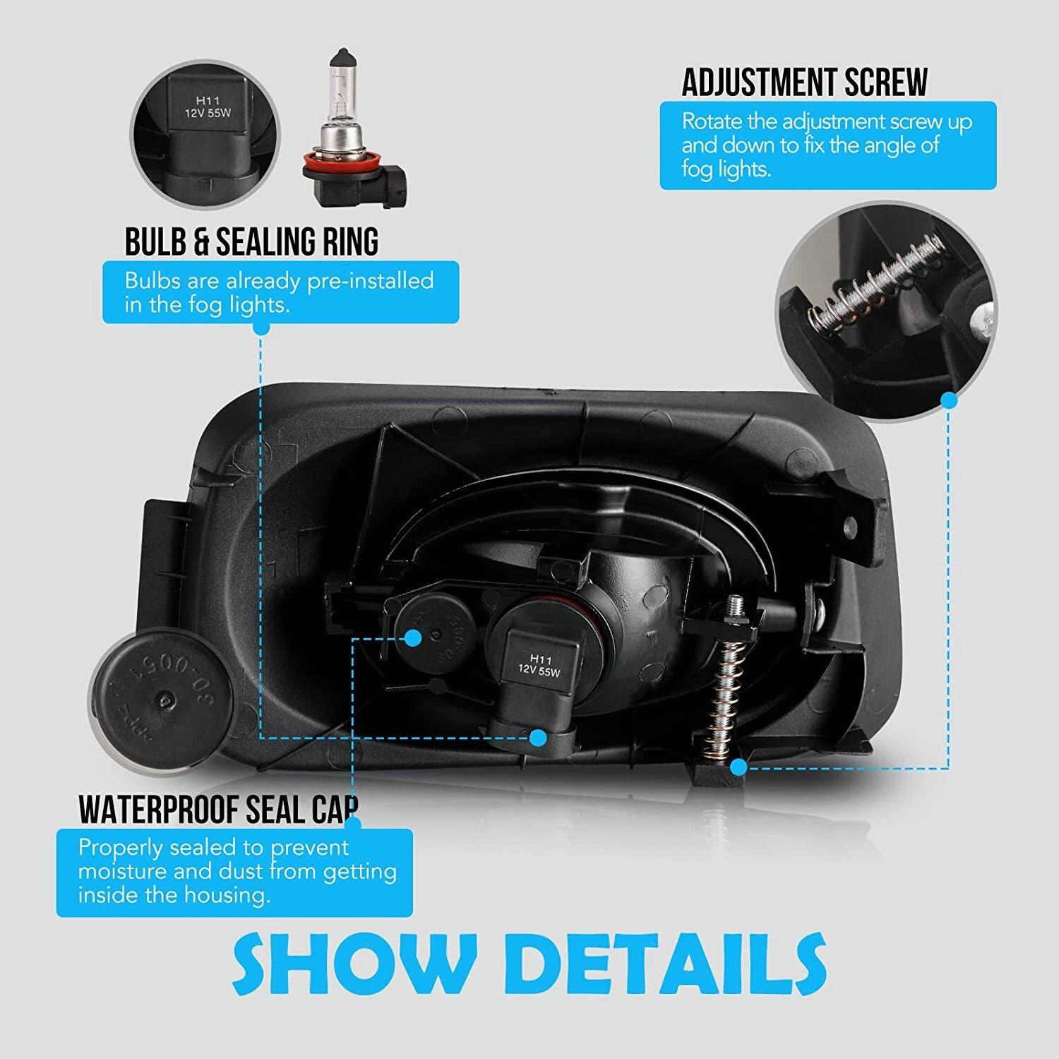 For 2004-2005 Acura TSX OE Style Fog Light Driving Lamps Bumper Kit Clear Lens