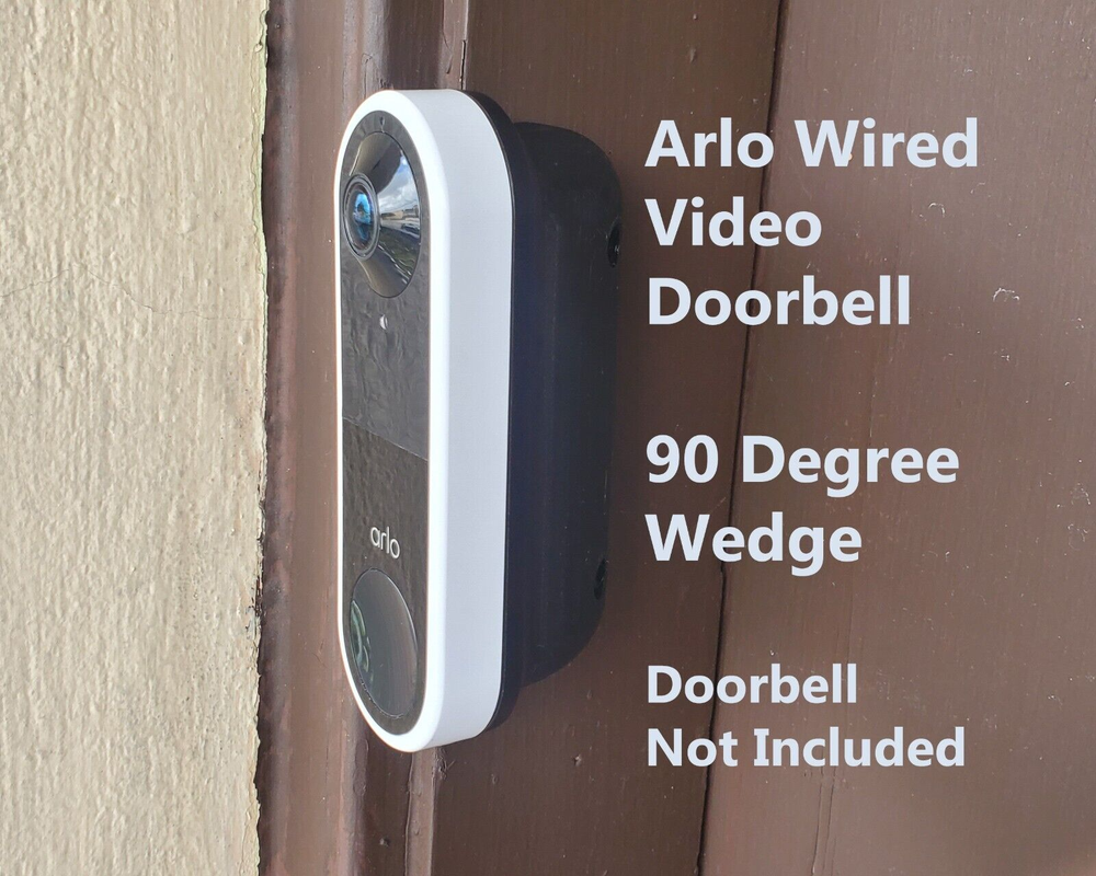 Arlo Essential Wired Doorbell Wedge 90 Degree Angle Mount Bracket UV Resistant