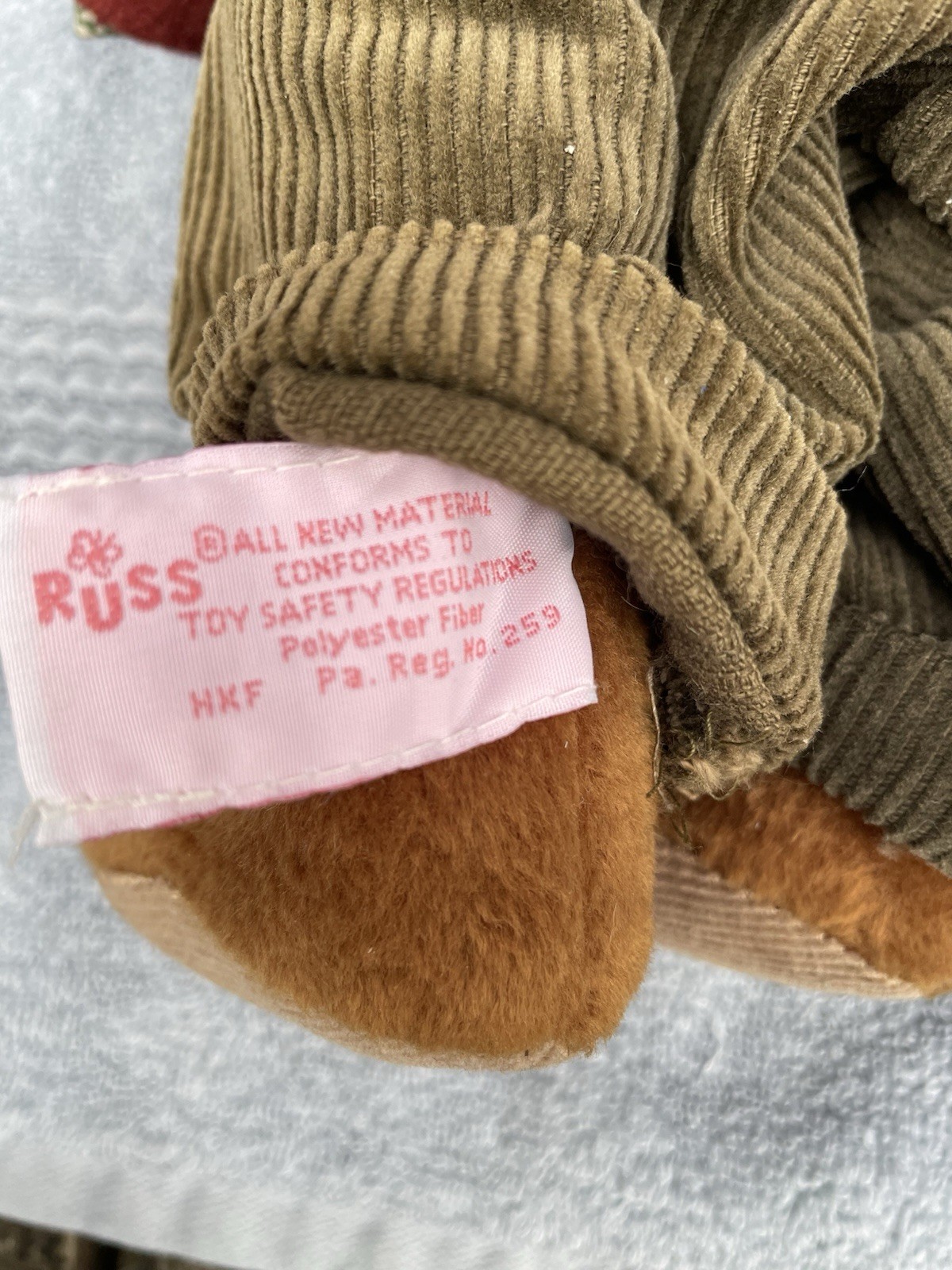 Russ Carlton Bunny Rabbit Toy Plush Animal Vintage NWT Fully Dressed Adorable