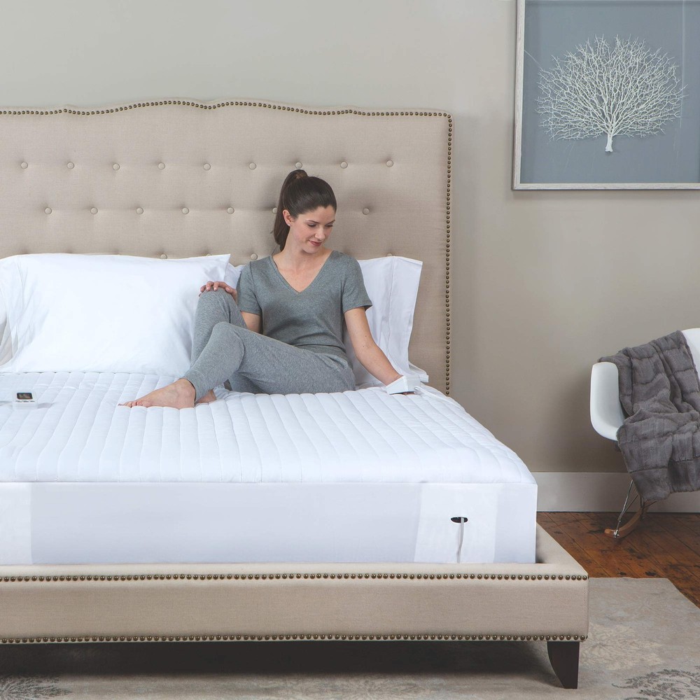 SensorPEDIC Warming Digital Controller Electric Mattress Pad, Twin, White