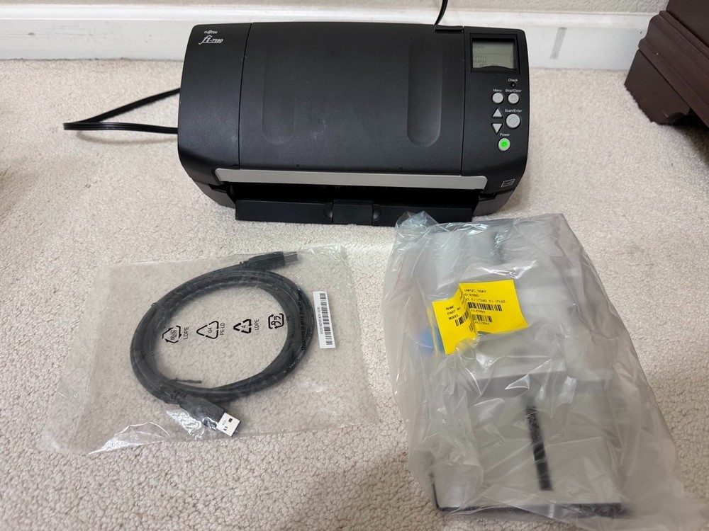 Fujitsu fi-7180 Duplex Scanner w/ USB, Power, Input & Output Trays