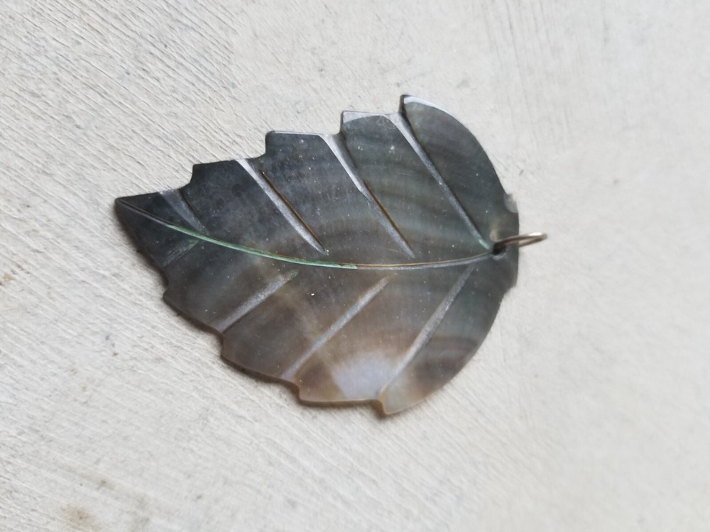 Shell Leaf Pendant  2" X 1.5"