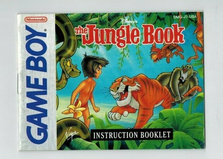 Gameboy The Jungle Book Instructions Only