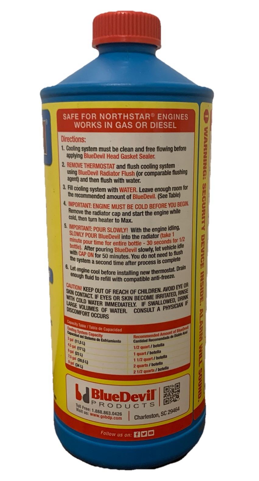 Blue Devil 38386 Head Gasket Sealer 32oz Bottle Permanent Repair