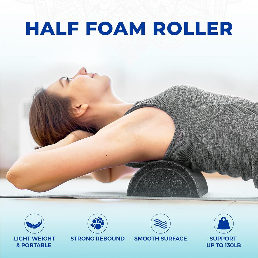 High-Density EPP Half round Back Roller Foam, Exercise Foam Roller for Yoga, Pil