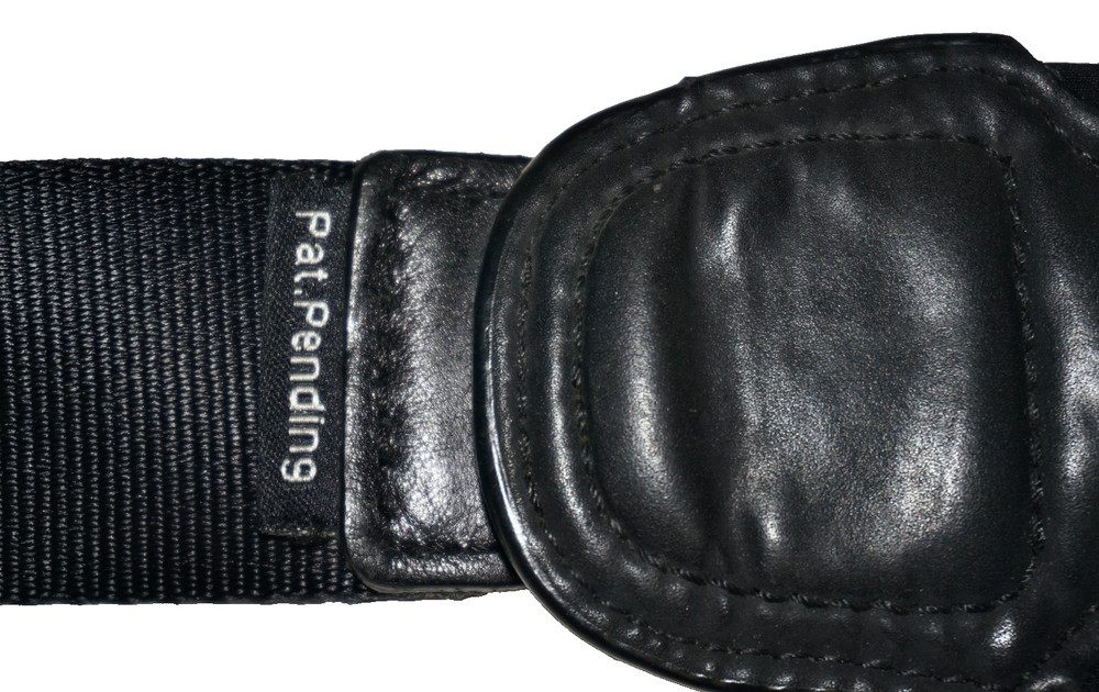 TUMI Black Leather & Nylon Adjustable 30-48" Replacement Strap