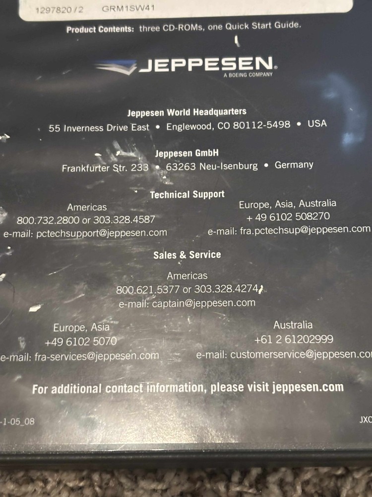 Jeppeson Electronic Chart JeppView For Multi-function Displays~Vista 2009 CD-Rom