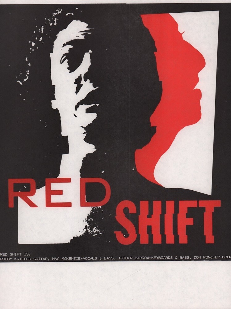 ROBBY KRIEGER / THE DOORS 1979  RED SHIFT ORIGINAL CONCERT HANDBILL / FLYER