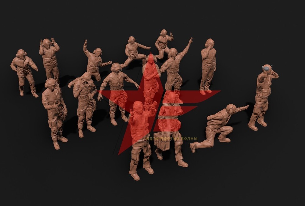 WULA MODELS PF3500136 1/350 US NAVY DECK CREW(3PCS PER MODEL