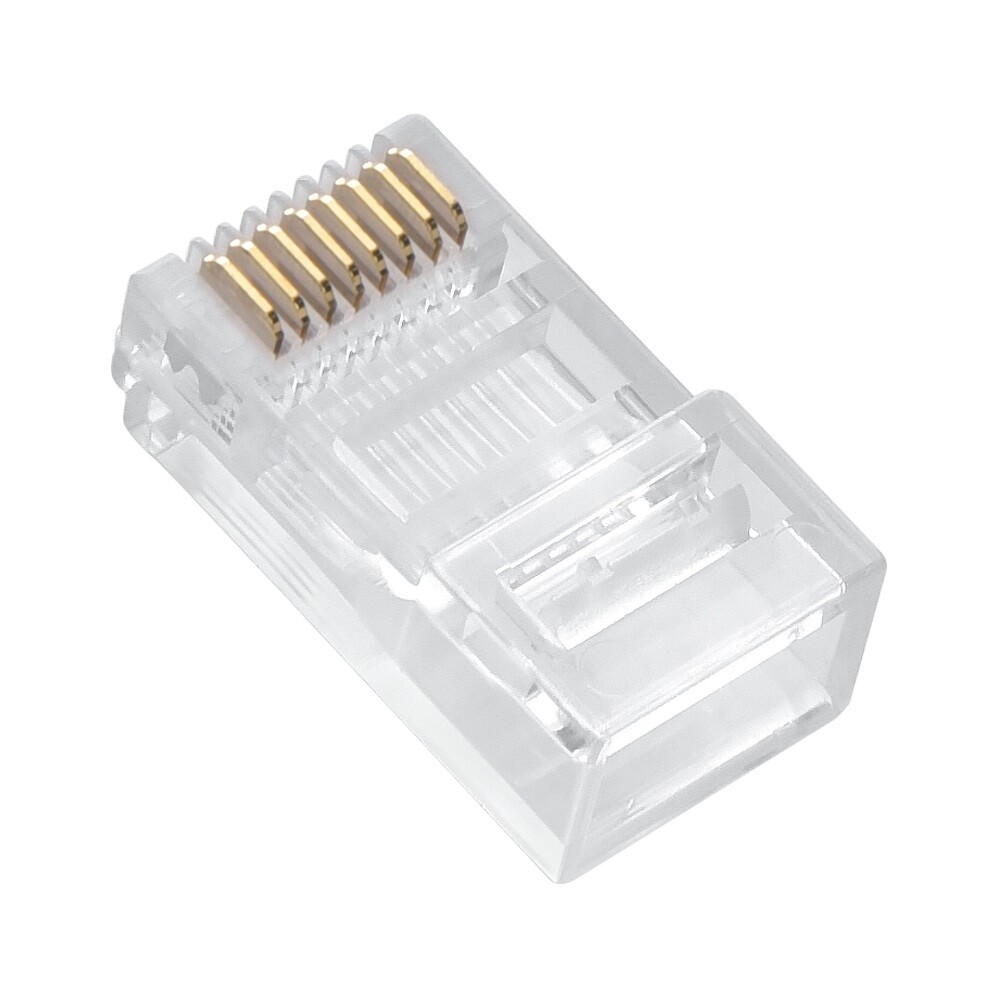 RJ45 8P8C Plug for Stranded Flat Wire, 100-Pack