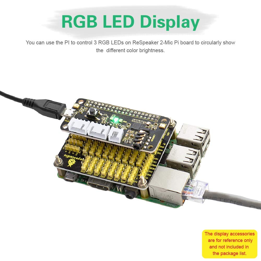 ReSpeaker 2-Mic Pi HAT V1.0 for Raspberry Pi 4/4B, Raspberry Pi 3 3B+/2 2B