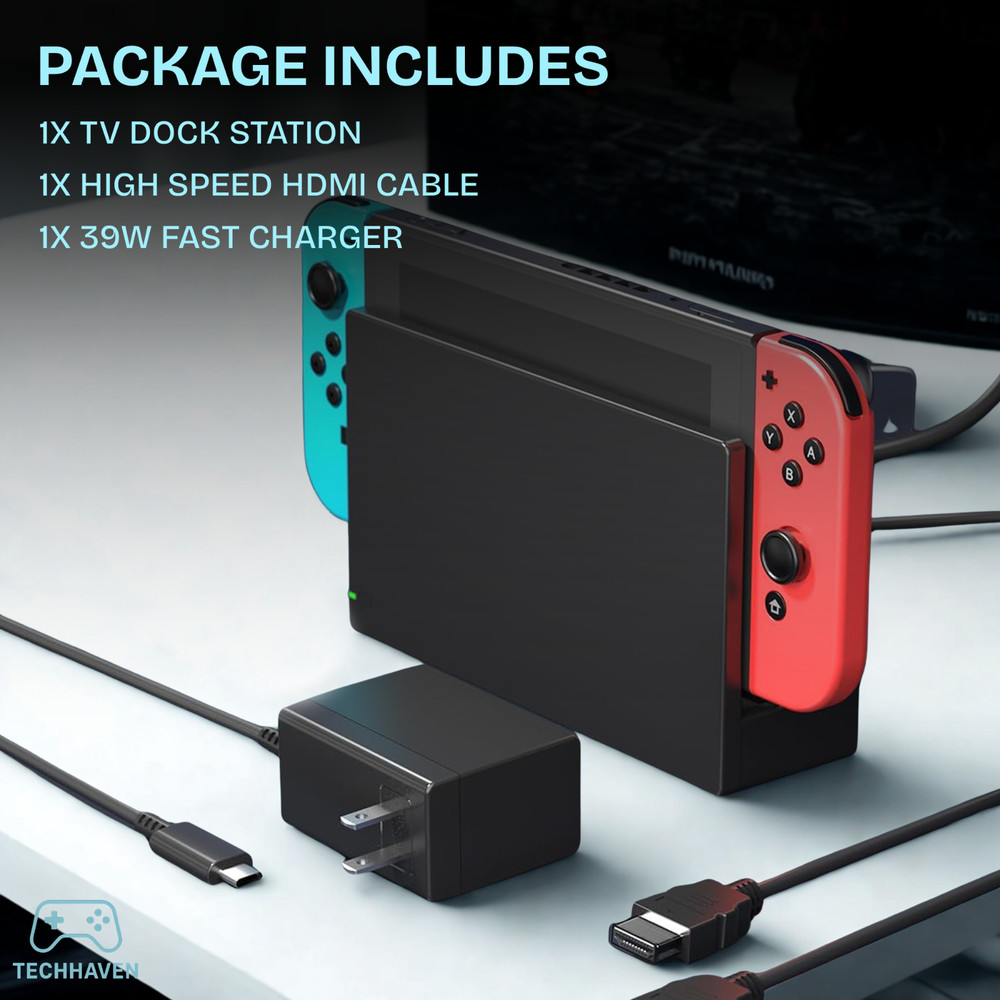 Nintendo Switch OEM Docking Station Bundle AC Adapter + HDMI + Charging Dock