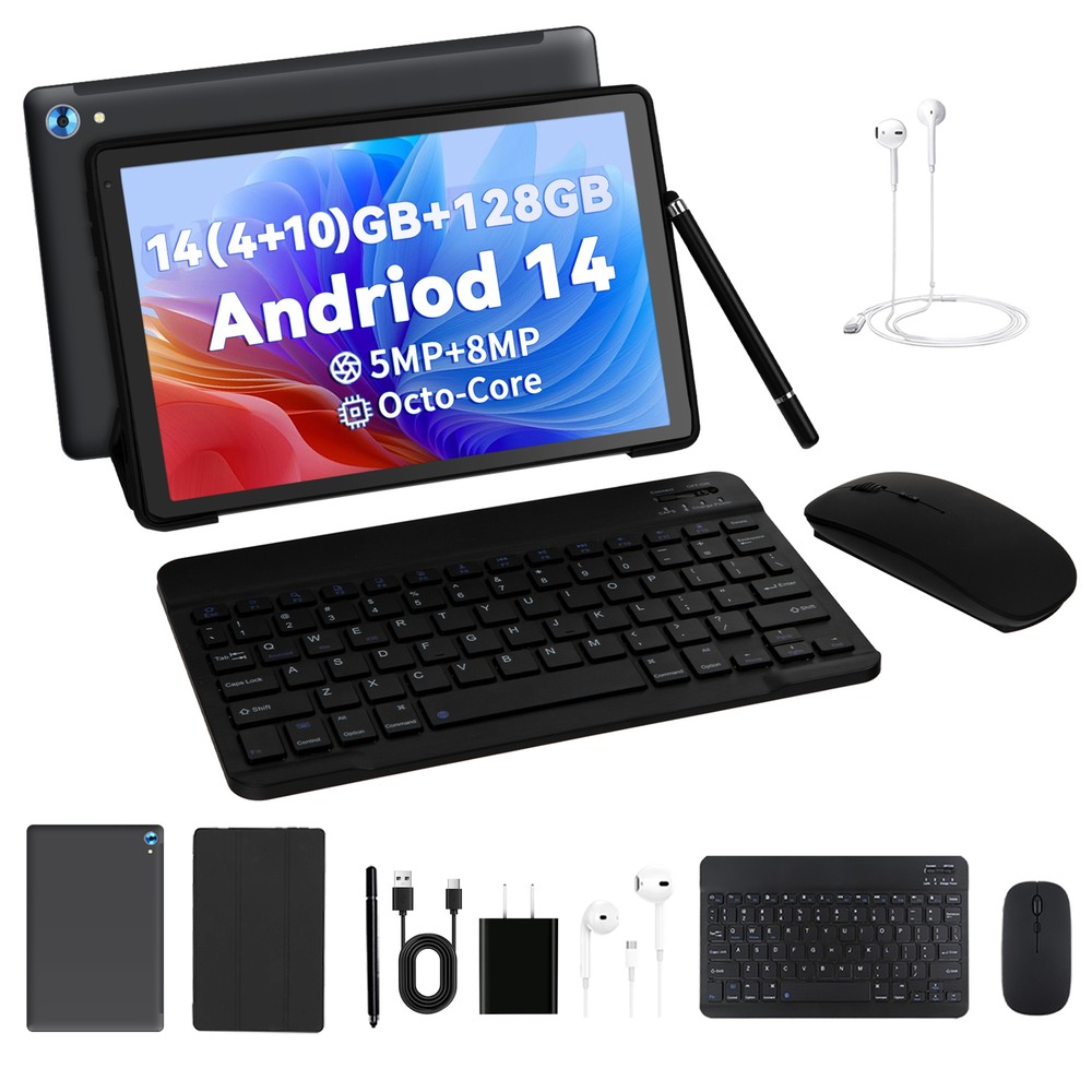 10.1 inch Android 15 Octa-Core Tablet 24GB RAM 128GB ROM Touch Screen IPS LCD