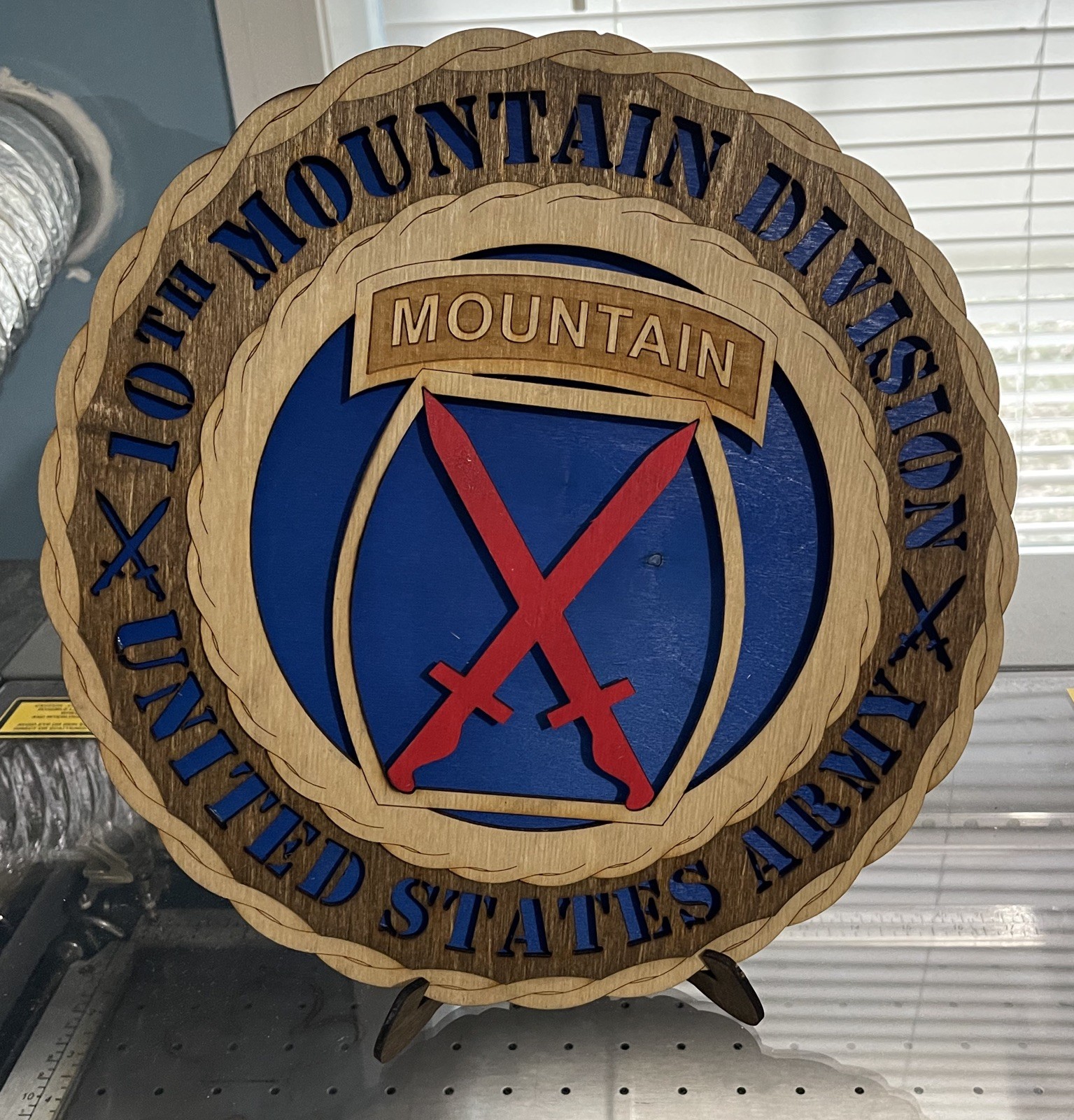 10th Mountain Division  Wooden Plaque